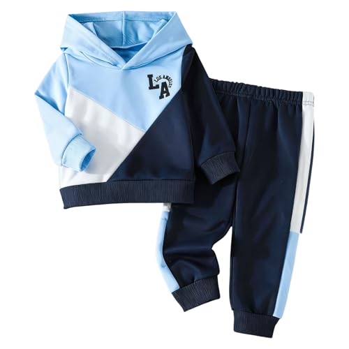 Sweat à capuche avec imprimé graphique pour garçon et ensemble pantalon décontracté bébé