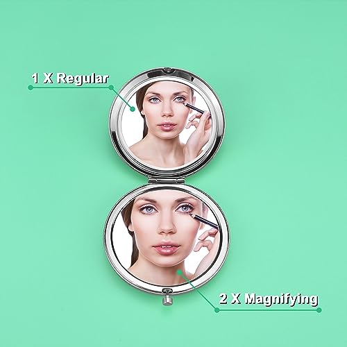 Espejo compacto redondo para maquillaje, 6.6 cm miniatura 2