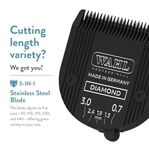 Wahl Professional Animal 5-in-1 Diamond Blade Arco, 5 Style Groom, Bravura, Chromado, Creativa, Figura, and Motion Pet, Dog, and Horse Clippers (41854-7526)