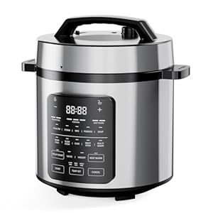 DUMOS 12-in-1 Electric Pressure Cooker 6 QT Stainless Steel Multi Cooker Electric for Pressure, Rice, Steamer, Yogurt Maker, Slow Cook,Meat Stew, Cake, Porridge, Multigrain