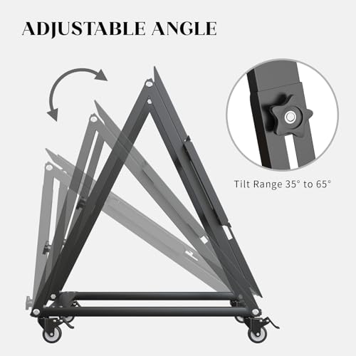 bimiti Low Height Mobile TV Stand Adjustable Monitor Floor Stand Cart Rolling TV Mount with Wheels for 26-65inch Flat Curved Screen, LED LCD up to 110lbs, VESA max 600x500,30° Adjustable Viewing Angle
