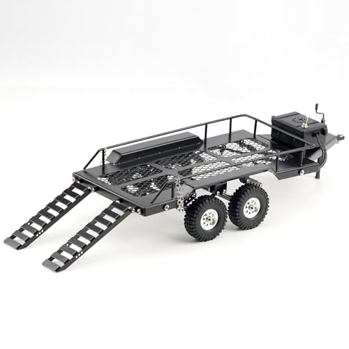 TGCWENG RC Trailer Metal Hitch Mount Trailer with Light Strip for TRX4M Defender Bronco F150 FCX18 SCX24 FCX24 AX24 Etc 1/18 1/24 RC Crawler Car,RC Trucks with Trailers Upgrades Accessories by TGCWENG - Image 5