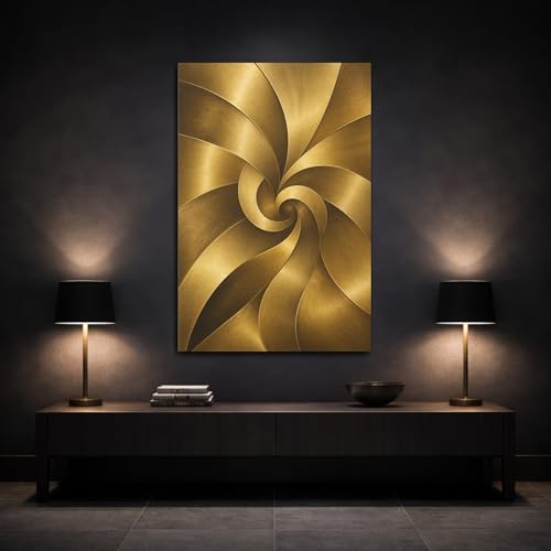 Toile abstraite dorée salon Décoration murale moderne chic 30x45