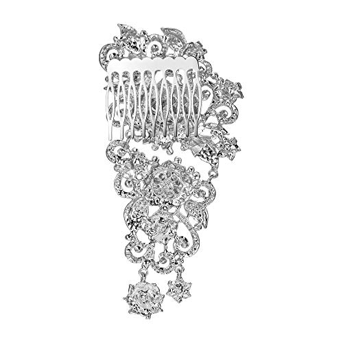 EVER FAITH Damen Haarkamm österreichischen Kristall 6 Zoll Vintage-Stil Hochzeit Blume Haare kämmen