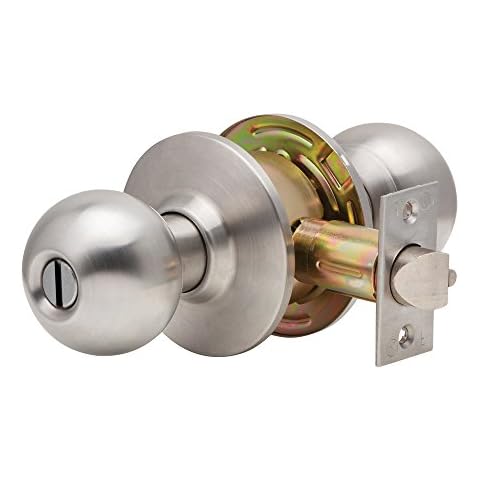 Dexter Commercial Hardware C2000-PRIV-B-630 Grade2 Privacy Lock with Ball Knob Trim, 630, Satin Stainless Steel, 2 3/4" Backset Cover