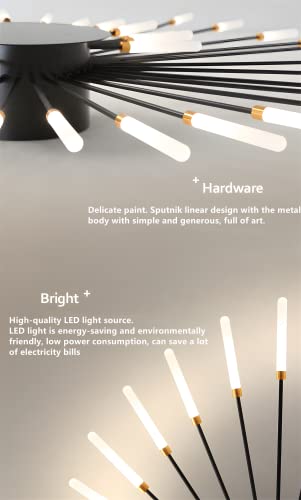 Plafonnier LED moderne starburst noir idée cadeau originale déco maison luminaire