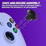 eXtremeRate ThumbsGear V3 Interchangeable Thumbsticks for Xbox Core Controller, 4 Height Adjustable Convex and Concave Grip Joysticks for Xbox One S/X/Elite, for Nintendo Switch Pro Controller - Black - Image 8