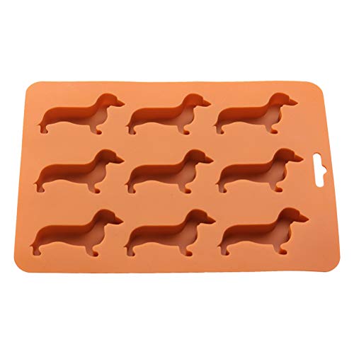 2 peças 9 slots de silicone em forma de cachorro para fazer gelo, forma de grade de gelo, molde de f