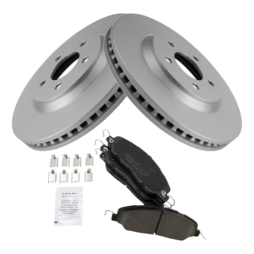Image of TRQ Front Brake Pad & Rotor Kit Ceramic Premium G-Coated | For 2011-2014 Ford Mustang