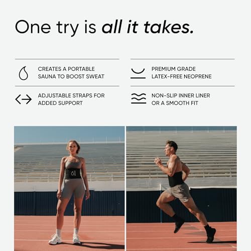 Sports Research® Sweet Sweat Waist Trimmer Pro Series - Shapewear Fitness Belt w/Adjustable Straps for a Tighter Support