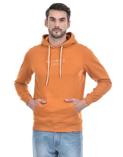 Image of Numero Uno Mens Blue Typographic Round Neck Brushed Fleece Sweatshirt