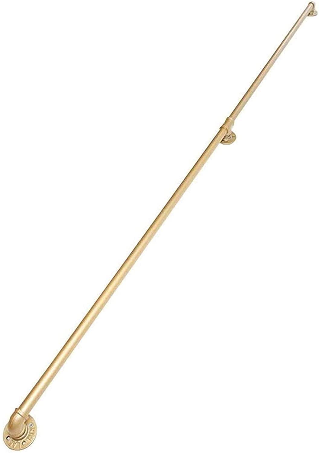 Kit rampe d'escalier métal forgé 390 cm main courante murale dorée