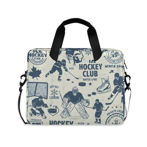 Bolso maletín para laptop con diseño hockey vintage 13-15.6 pulg miniatura 1