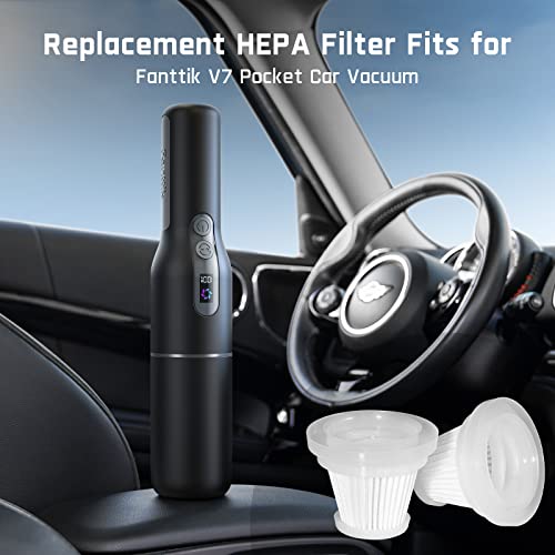 Fanttik 2-Pack Replacement HEPA Filter, Washable and Reusable Filter, Fits for Fanttik V7 Pocket & V7 Ace Car Vacuum Cleaner