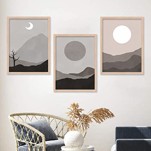 Image of kotart Modern Framed Painting for Wall Decoration - Living Room, Bedroom Art - Big Size Decor (Multi, Framed) Set of 3 (Art 9, 13x17 inch)