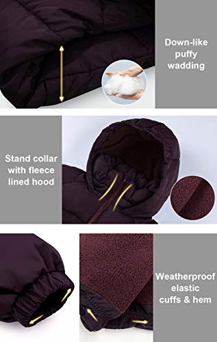 Image of SOLOCOTE Girls Winter Coats Heavyweight Mediun Length Warm Jackets Down-like Cotton Wadding Outwear 3-14Y