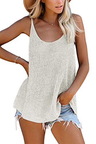 GOLDPKF Tunic Tops for Women Womens Plus Size Tank Tops Shirt Summer Tops for Teens Beach Tops Fitted Tank Tops for Women Women Blouses for Work White Small