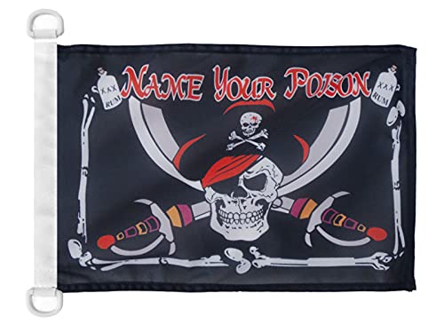 AZ FLAG Pirate Name Your Poison Nautical Flag 18'' x 12'', Pirates flags 30 x 45 cm, Banner 12x18 in for boat — image 1
