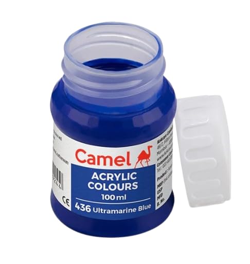 Image of Acrylic Colour (Fabric Colour) 100ML - Versatile, Permanent, and Skin-Friendly Paint for Multiple Surfaces | (Ultramarine Blue 436)