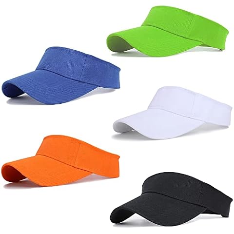 Unisex Sports Sun Visor Hats Open Top Bingo Visors for Tennis Golf Travel Summer Beach Pool, Set 2 Cover