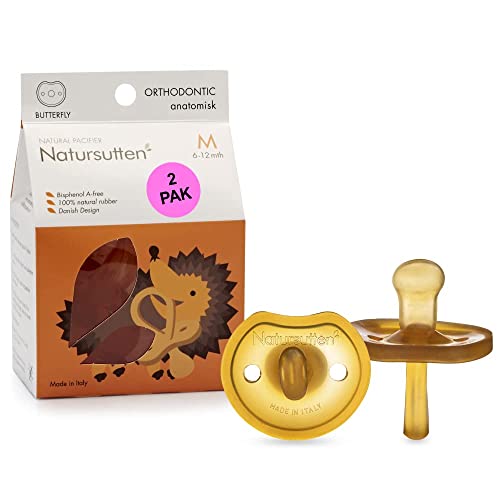 Natursutten 2-Pack Rubber Pacifiers 6-12 Months