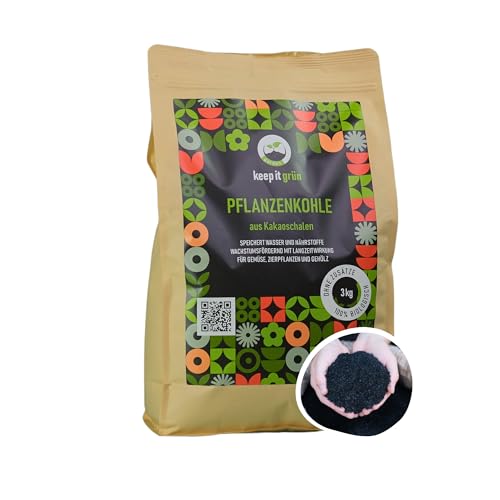 keep it grün Pflanzenkohle 3kg (10L) | Biokohle ohne Zusätze, porös | für Boden- und Kompostverbesserung, Terra Preta & Trenntoilette geeignet