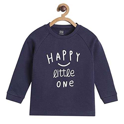 Image of miniklub Boys Navy Blue Printed Sweatshirt