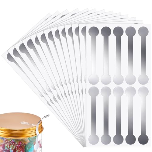 Fulmoon 200 Pcs Silver Security Food Tamper Evident Label Stickers Tamper Proof Tape 0.5 x 2.9 Resistant Stickers As Proof Labels Seal Bottle Sealing Tape for Jars Bottles Envelopes Takeouts