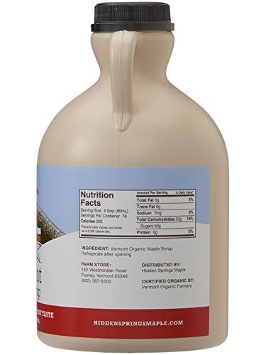 Hidden Springs Maple Organic Vermont Maple Syrup, Grade A Dark Robust  thumb #1