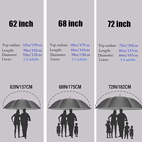 Image of MRTLLOA Automatic Open Golf Umbrella, 62 /68 Inch Extra-Large Oversized Double Canopy Vented Windproof Waterproof Stick Rain Golf Umbrellas for Men and Women