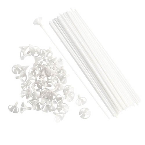Preisvergleich Produktbild Luftballonstäbe, 50 Stk. - Luftballonhalter Ballonstäbe Luftballonverschlüsse