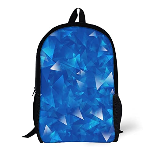 Sac d'école personnalité mode bleu 17 pouces avec cartable imprimé 3D