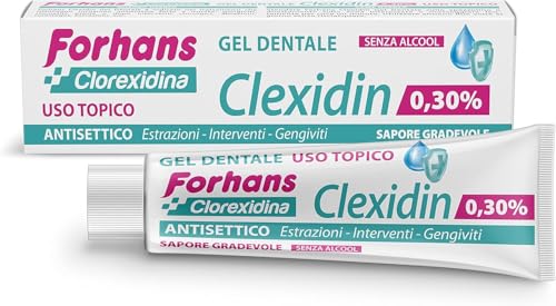 Forhans Clorhexidina, Pasta de Dientes Clexidin 0.30%, Pasta de Primeros Auxilios Tópica con Clorhexidina, Acción Antiséptica y Antibacteriana, Sin Alcohol, Buen Sabor, 50 ml