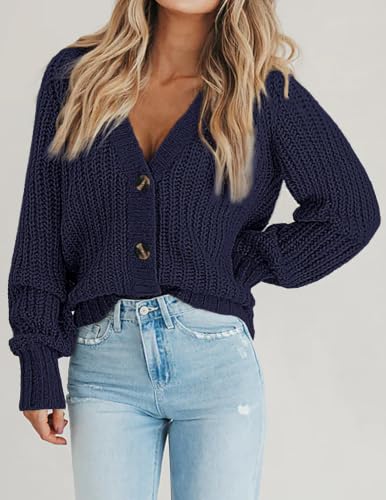 Image of Zeagoo Women's 2026 Fall Chunky Knit Cardigans Long Sleeve Sweaters