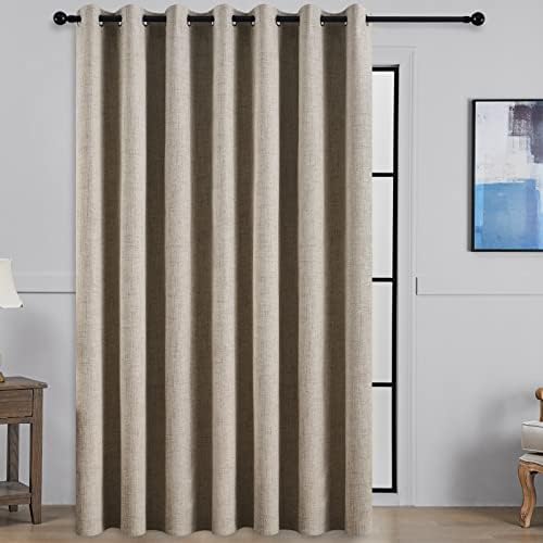 Topfinel Linen Curtains Natural 100 Blackout Curtains for Bedroom Door Curtains Curtains for