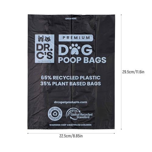 Image of Certified 65% PCR (Post Consumer Recycled) Plastic and 35% Plant Based, ONE OF A KIND, Dog Poop Bags - 120 Bags / 8 Rolls, NO NEW PLASTICS USED, Unscented, Earth Friendly, USA Owned