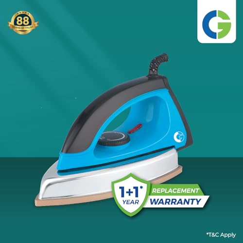 Image of CG -IRNOR1100 Norris Heavy Weight Dry Iron Press 1000 W with Anti-Bacterial Non-stick, German Coated Soleplate, 360 Degree Flexi Cord, BIS Certified 2Yr Replacement Manufacturer Warranty