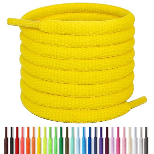 Image of Handshop 1 /4 inch Oval Athletic Shoelaces 24 inch-72 inch in 22 Colors Half Round Shoe Laces