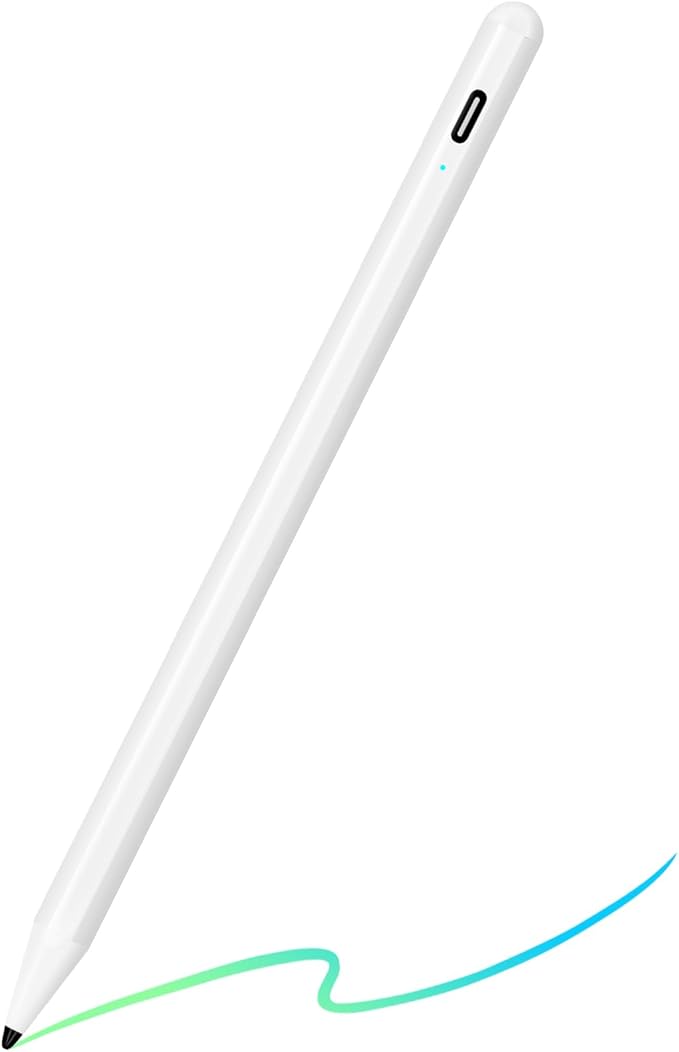 Stylus Pen for iPad 2018–2025, Palm Rejection Pencil Compatible with iPad 10/9/8/7/6th Generation, Air M2 M3 11/13 inch/5/4/3rd, Pro 12.9"/11"/13" M4, Mini A17 Pro/6/5th