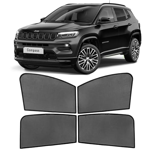 Image of Autostory Custom Fit Black Mesh Car Sunshade for Compass | UV & Heat Protection Car Window Curtains | Privacy Car Sun Shade | Breathable Vehicle Specific Side Window Shades