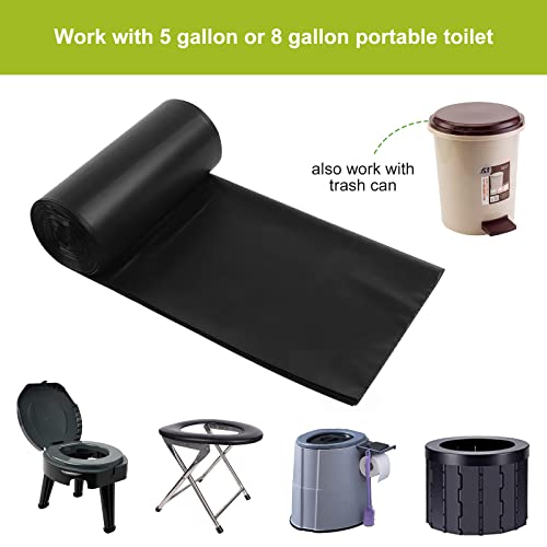 80 Biodegradable Portable Toilet Bags, 1.1 Mil Super Thick Camping Toilet Bags For Portable Potty, 8 Gallon Leak-Proof Trash Bags For Outdoor Boating Trip #TOP3