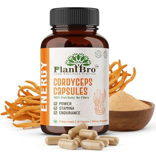 Image of Cordyceps Militaris Extract 30 Capsules - For Stamina, Energy & Workout Recovery - Natural Pre-Workout Alternative for Men & Women - Vegan, Non-GMO, Lab Tested, FSSAI Certified