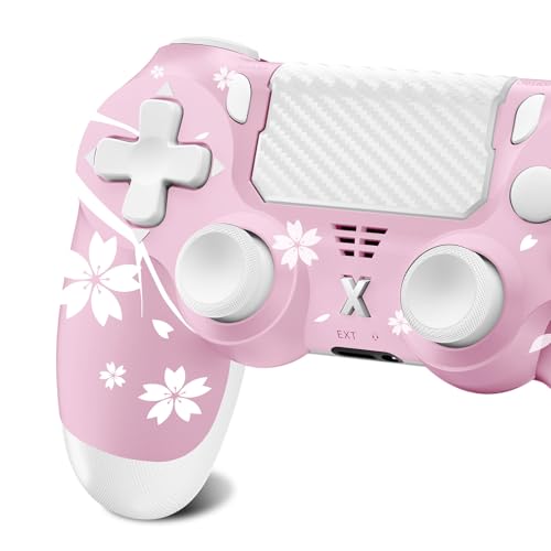 Hycago Manette de jeu sans fil pour PS-4, Manette de jeu compatible avec PS-4/Pro/Slim/PC Gamepad avec bouton Turbo/Retour/Double vibration/Capteur gyro à 6 axes/Écran tactile