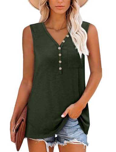 KISSMODA Womens Boho Tops for Summer Sleeveless Tanks Loose Fit Casual Blouse Daily Shirts for Leggings (S-3XL)