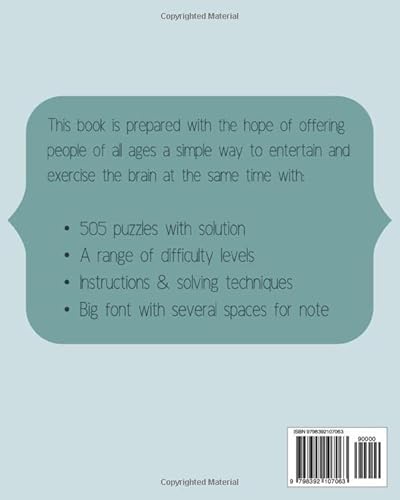 Yo! 505 Terrifying Killer Sudoku Puzzles Volume 10: A Large Collection of Logic Games, with Guide an