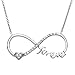 Sterling Silver 16+2" "Forever" Heart CZ Infinity Necklace