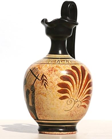Greek Black-Figure Ceramic Vase Pot Pottery Painting Greek God Apollo 6.7 inches
