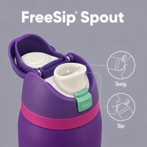 Image of HomeCloud 1200ML Stainless Steel Water Bottle - Double-Wall Vacuum Insulated, Leakproof Straw Lid, BPA-Free Reusable Travel Flask with Two-Way Spout for Gym, Office & Outdoor Use (S Purple)