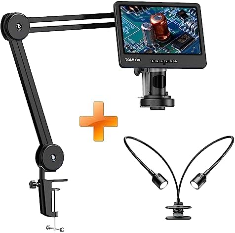 Microscope Numérique DM602 Flex TOMLOV 10,1" - 2-2000x, 3 Objectifs, Flex