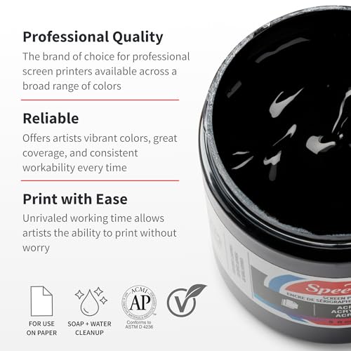 Speedball Acrylic Screen Printing Ink, 8-Ounce, Black